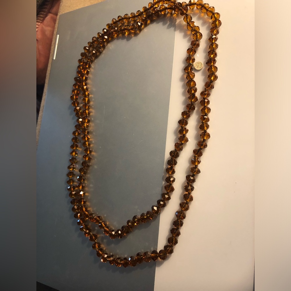 Amber Crystal Beaded Necklace- 69A $40 or $35 w/offer